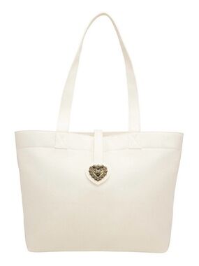 🤍 Dolce & Gabbana Cream Canvas Tote Bag DG Heart Logo Brand New